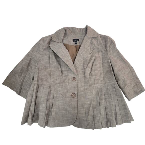 A.Byer size 1x Brown Button up Long Sleeve Blazer - Picture 1 of 5